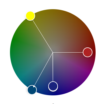 Image of website's colors on the color wheel