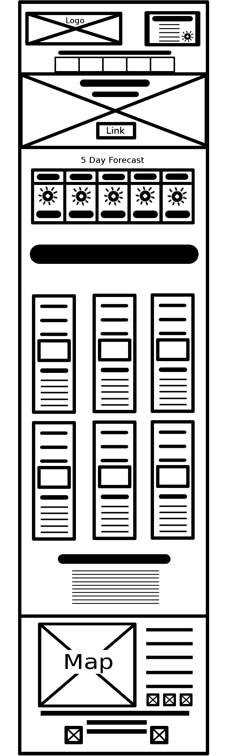 image of the desktop Rentals page wireframe