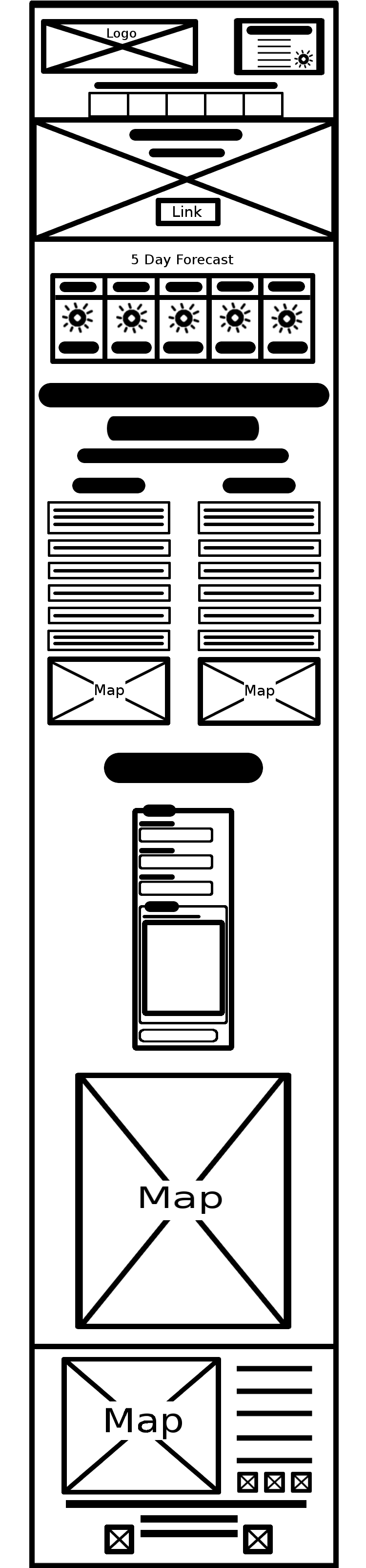 image of the tablet Contact Us page wireframe