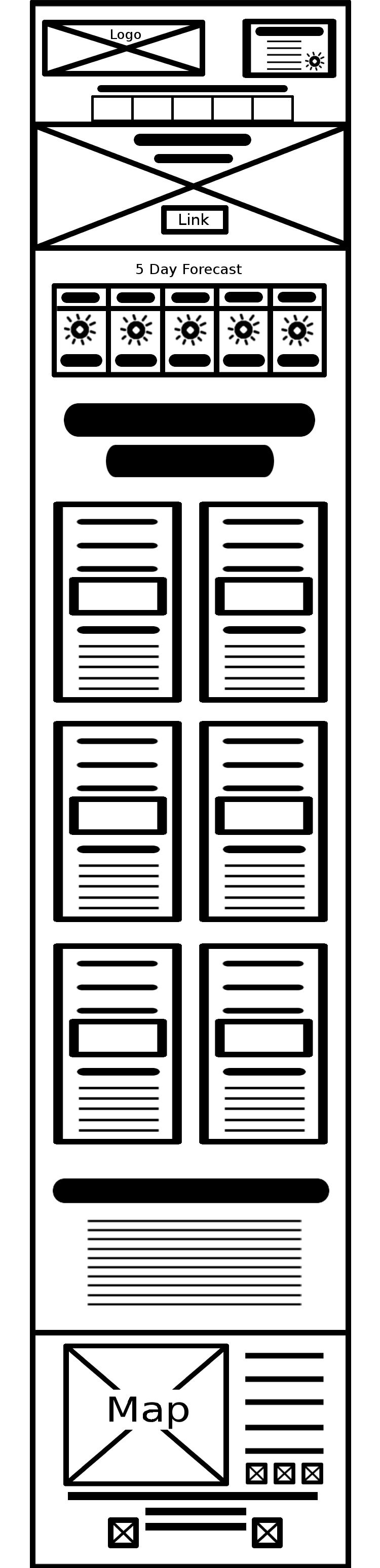 image of the tablet Rentals page wireframe