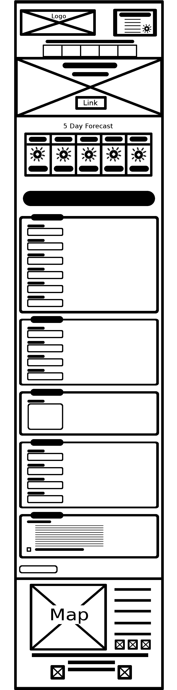 image of the tablet Reservations page wireframe